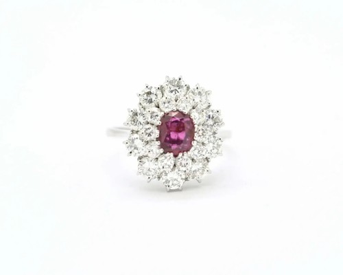 Anello oro bianco - anello, rubino