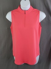 Top da golf Sport Haley donna rosa salmone 1/4 zip senza maniche abbigliamento attivo XL