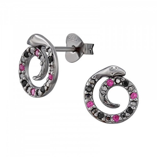 Sterling silver coiled snake - sterling,