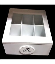 Porta Oggetti Mini Vetrinetta 6 Scomparti The Legno Shabby Chic Arredamento