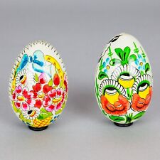 Uova oca vere Pasqua - Easter Eggs - handmade motivi floreali Russia - Set di 2