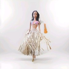 Barbie hawaiana vintage 1975 Steffi Face Mattel bambola, costume da bagno, gonna hula, ukelale 