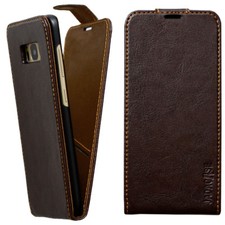 Cover in pelle per smartphone Apple / Samsung / Huawei custodia protettiva marrone