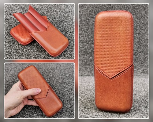 Vintage tan leather cigar - vintage,