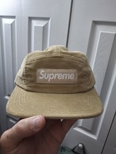 Cappello da campeggio Supreme New York in velluto a coste con logo Bix marrone bogo e cinturino in pelle OSFA