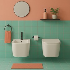 Coppia sanitari bagno sospesi