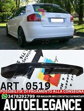 AUDI A3 8P 3 PORTE 2003-2008 DIFFUSORE POSTERIORE S3 SOTTO PARAURTI ABS NERO -