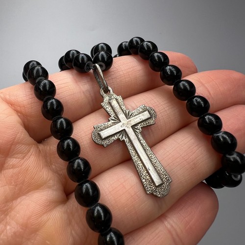 Collana rosario croce argento - collana,
