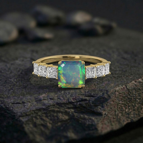 Anello fidanzamento opale - di,