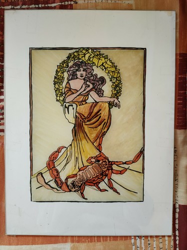 Quadro dipinto mano vetro - quadro, su
