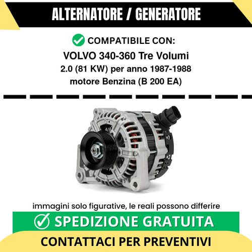 Alternatore volvo 340 360 tre - alternatore,