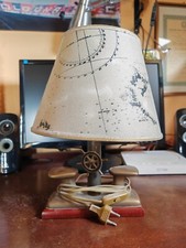 Abatjour da Scrivania Lampada in Ottone Tema Navale Marina Timone Porto Vintage