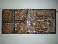 Pannello Angelo Biancini Placca Formella Simboli Biblici Ceramica smaltata