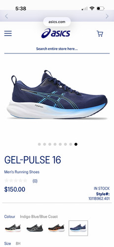 Taglia asics gel pulse 16 - 13,