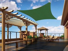 Tenda a Vela Rettangolare Colore Verde 3X5m Parasole Per Giardino Terrazza