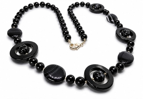 Collana lunga agata naturale - lunga,