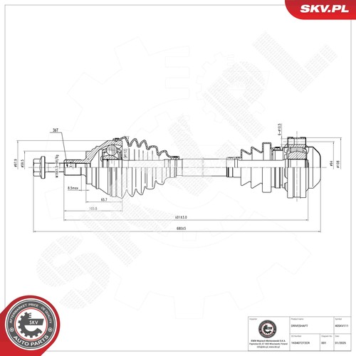 Albero motore esen skv giunto - motore,