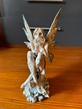 Elfo Sfera cristallo - Fantasy Elfo Fata Angelo Statua dipinta a mano