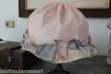  PARALUME VINTAGE SHABBY IN STOFFA COLORE ROSA diam. 27 H 26  PER LUME O LAMPADA