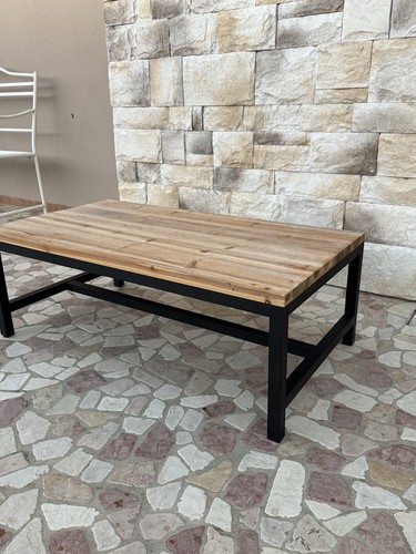 Tavolino industrial legno 100