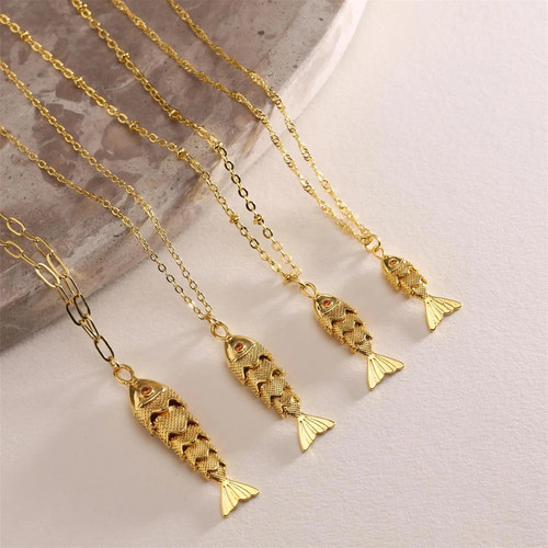 Collana ciondolo pesce - collana,