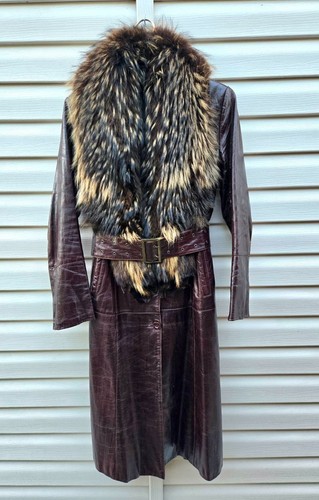Cappotto vintage lungo pelle