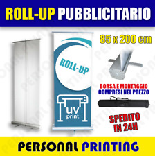 ROLL UP espositore PUBBLICITARIO ECO 85X200 PERSONALIZZATO + BORSA e MONTAGGIO