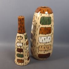 Vasi Ceramica Cracklè Maiolica Multicolore Etnici Collezione Vintage Anni ‘70