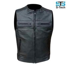 Gilet moto pelle custom - in,