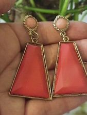 Zara pendientes fucsia dorados