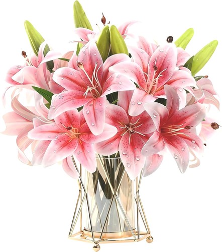 Bouquet fiori finti gigli - 6,