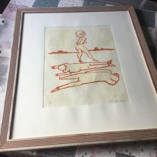 Litografia Mino Maccari firmata e numerata in cornice