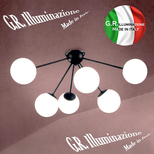 Plafoniera moderna nera - plafoniera,