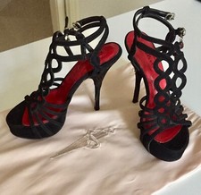 SANDALI CESARE PACIOTTI , NUMERO 35 1/2 , INDOSSATE UNA VOLTA , NERO CON SACCA