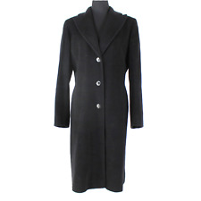 Cappotto Cinzia Rocca Lana Cashmere Nero Bottoni Abito Lungo Cappotto US 6