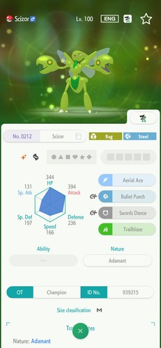 Scizor 6iv shiny pronto per - scizor,