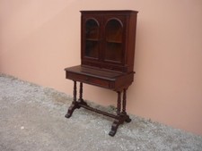 Scrittoio scrivania con alzata a due ante, mogano, asse a sfilo, fine '800!