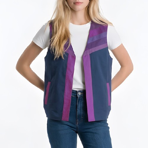 Gilet trapuntato viola blu - trapuntato, e