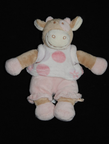 Doudou vache lola blanc - lola, rond