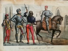 LOTTO 60 STAMPE ANTICHE COSTUMI A COLORI ACQUARELLO B/N PARIGI - PROP. 378