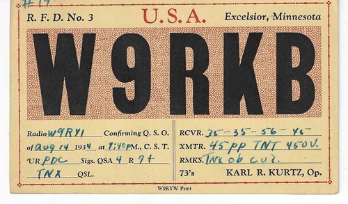 Scheda radio qsl 1934 - scheda,