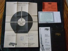 Anschutz Match Target Rifle manuale di lavoro cartaceo completo con bersaglio sparato in fabbrica!