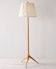 MidCentury Lampada a piantana con paralume in stoffa, design scandi vintage 60s
