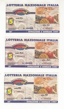 3 biglietti LOTTERIA NAZIONALE