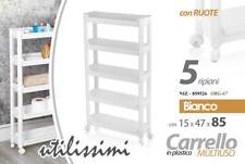 CARRELLO CARRELLINO MULTIUSO CUCINA BAGNO SALVASPAZIO SLIM 5 RIPIANI 85*47*15 cm
