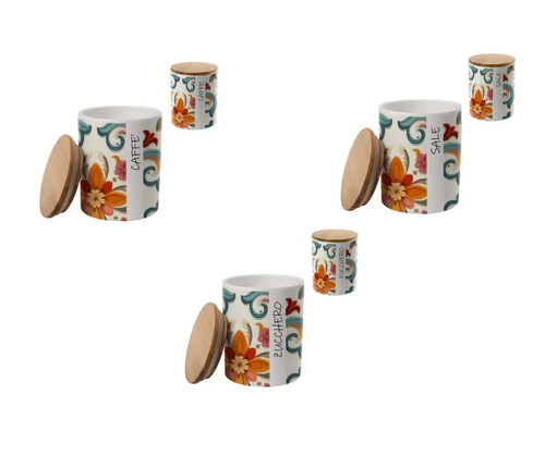 Tris barattoli ceramica con - tris,