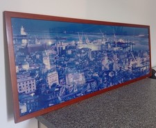QUADRO FOTOGRAFIA PANORAMICA GENOVA 50 X 140 CM CON CORNICE  OTTIME CONDIZIONI