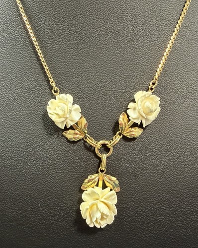 Collana vintage rosa floreale - collana,