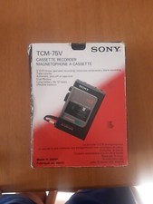 Walkman Sony TCM-75V Stereo Cassette Sembra Nuovo Cinghia Rotta Da Sostituire
