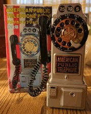Salvadanaio telefono pubblico americano Yone altezza 7,7 pollici con scatola esterna dal Giappone
